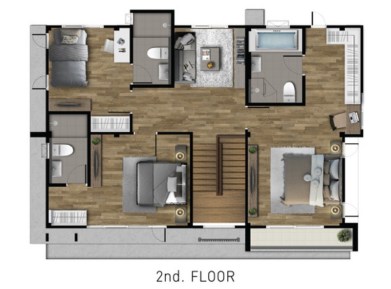 Floor Plan ชั้น 2 แบบบ้าน LATITUDE