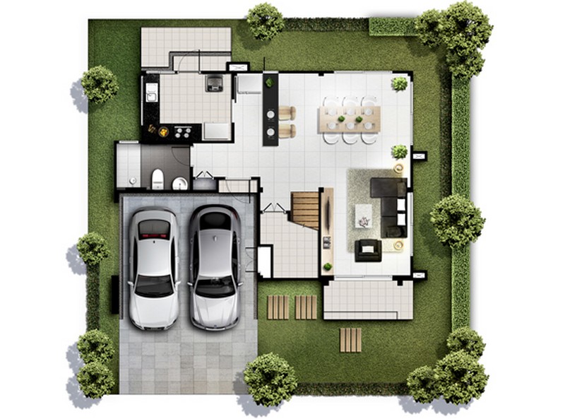 Floor Plan ชั้น 1 แบบบ้าน Miro
