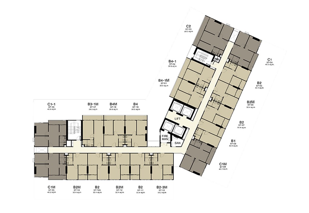 FloorPlan IDEO O2 ชั้น 7 (ตึก B)