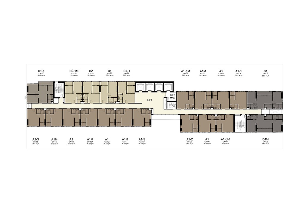 FloorPlan IDEO O2 ชั้น 8-30 (ตึก C)