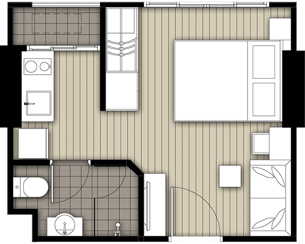 Floor Plan IDEO สาทร-ท่าพระ ห้อง A1-3