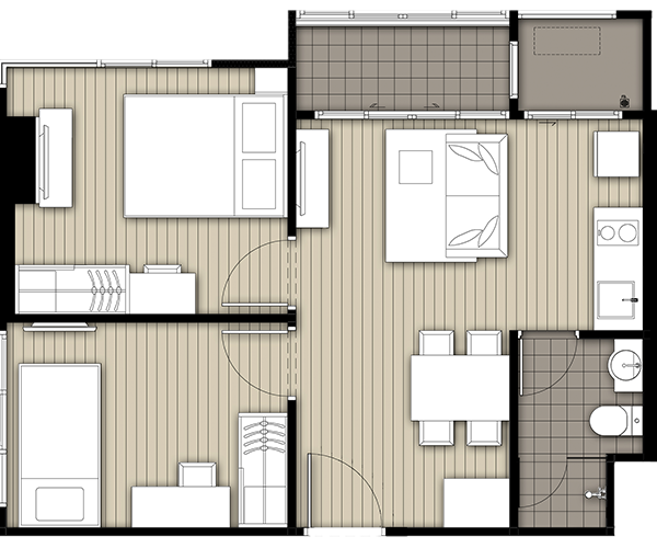 Floor Plan IDEO สาทร-ท่าพระ ห้อง C1-6