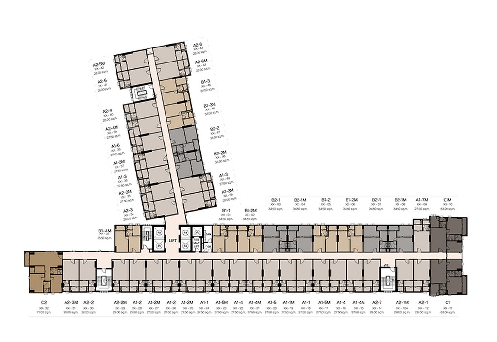 IDEO Thaphra Interchange-Floor Plan Building Floor7-19