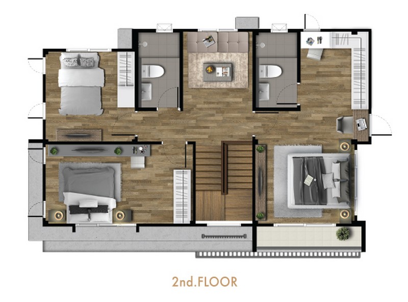Floor Plan ชั้น 2 แบบบ้าน TOUCHES