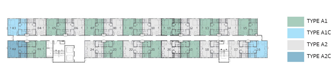 Floor Plan อาคาร A ชั้น 3-7 Lesto สุขุมวิท 113