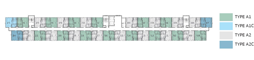 Floor Plan อาคาร B ชั้น 3-8 Lesto สุขุมวิท 113